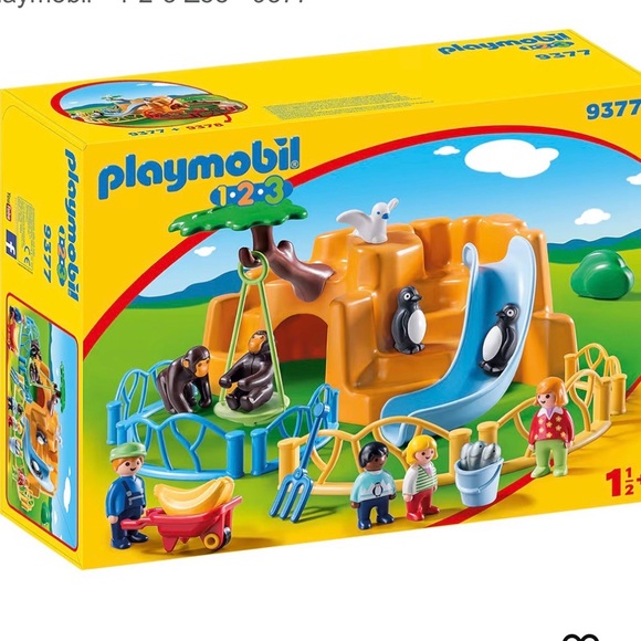 Playmobil Other - Playmobil 1.2.3 Zoo Playset with Blue Slide